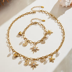 Celestial Charm Necklace and Bracelet