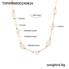Natural Stone Chip Floral Necklace or Bracelet