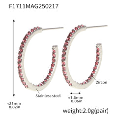 Cubic Zirconia Open Hoop Earrings