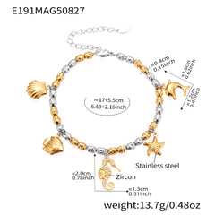 Ocean Charm Bead Bracelet
