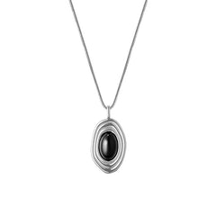 Daphne Vintage-Inspired Black Agate Necklace