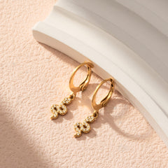 Cubic Zirconia Snake Charm Earrings