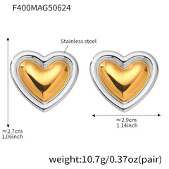 Sculptural Heart or Crescent Drop Earrings