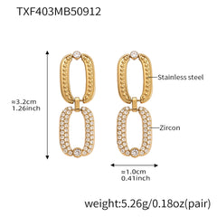 18K Gold-Plated Rectangular Cubic Zirconia Necklace, Bracelet or Earrings