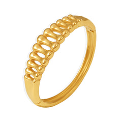 Gold-Tone Openwork Ribbed Cuff Bracelet