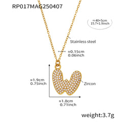 Cubic Zirconia Initial Pendant Necklace