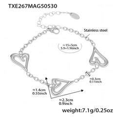 18K Gold-Plated Open Heart Necklace or Bracelet