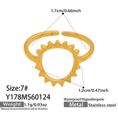 Gold-Tone Geometric Open Ring Designs