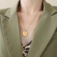 18K Gold-Plated Cartoon Coin Pendant Necklace