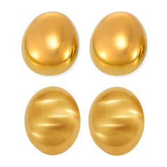 Rounded Stainless Steel Statement Stud Earrings