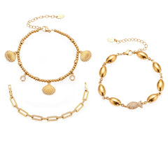 Gold-Tone Ocean Detail Link Bracelet