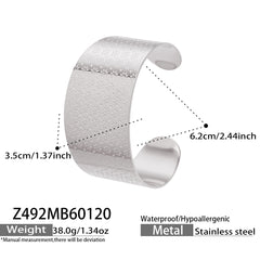 18K Gold-Plated Wide Textured Cuff Bracelets