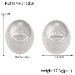 Sculptural Smiling Lips Stud Earrings
