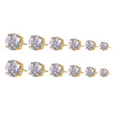 Round Cubic Zirconia Stud Earrings