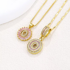 2-Piece 14K Diamond Letter Initial Necklaces (Limited Pink Edition)