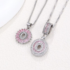 2-Piece 14K Diamond Letter Initial Necklaces (Limited Pink Edition)