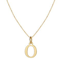 14K Minimal Serif Initial Necklace