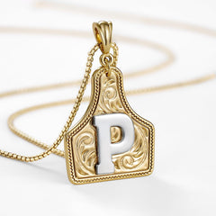 14K Elegant Cowgirl Initial Necklace