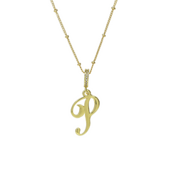 Elegant Cursive Font Satellite Chain Initial Necklace