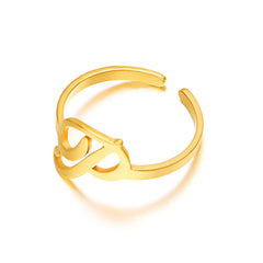 Adjustable Italic Cursive Letter Initial Ring