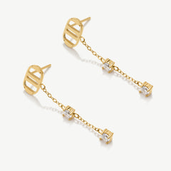 Signature Drop Earrings With Stones