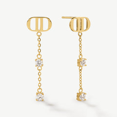Signature Drop Earrings With Stones