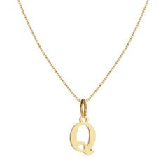 14K Minimal Serif Initial Necklace