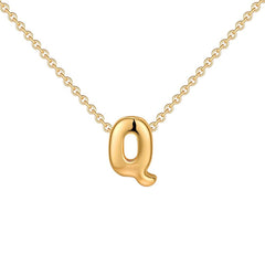 Dainty Bubble Letter Initial Necklace