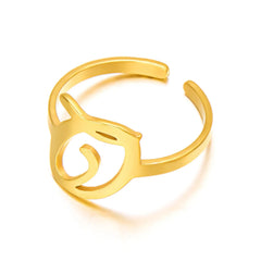 Adjustable Italic Cursive Letter Initial Ring
