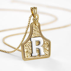 14K Elegant Cowgirl Initial Necklace