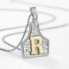14K Elegant Cowgirl Initial Necklace