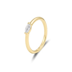 Minimal Oval Stone Set Ring