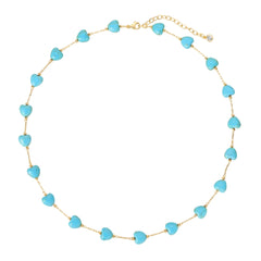 14K Dainty Turquoise Beaded Necklace