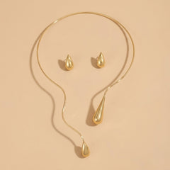 Statement Water Droplet Necklace and Earrings Set