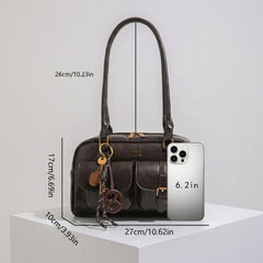 Double Front Pocket Shoulder Bag