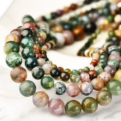 4-Piece Natural Indian Agate Beaded Necklace