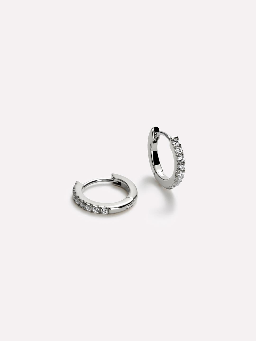 Gold Huggie Hoop Earrings - Pave Huggie Hoops
