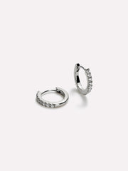Gold Huggie Hoop Earrings - Pave Huggie Hoops