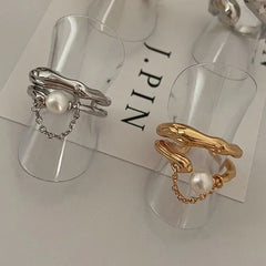 Sterling Silver Layered Antique Inspired Pearl Ring