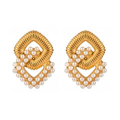 18K Textured Dual Squircle Earrings