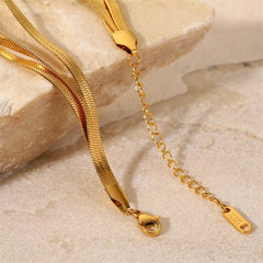 18K Triple Layered Herringbone Bracelet