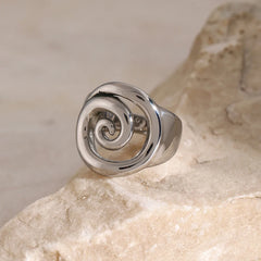 18K Spiral Statement Ring
