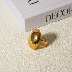 18K Hammered Oval Dual Band Ring