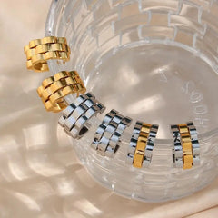 Textured Watch Hoop Earrings