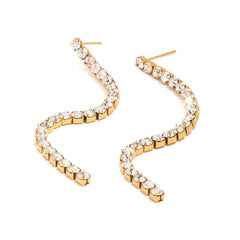 18K Dainty Diamond Tassel Earrings