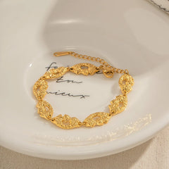 18K Melted Speckled Gold Bracelet