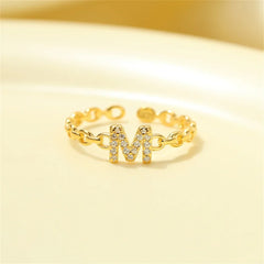 Dainty Diamond Letter Initial Ring
