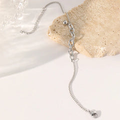 Dainty Curb & Bold Paperclip Chain Bracelet
