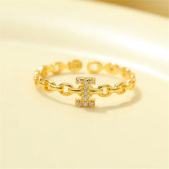 Dainty Diamond Letter Initial Ring