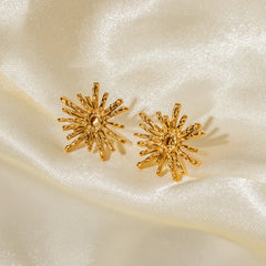 Dainty Radial Shine Stud Earrings